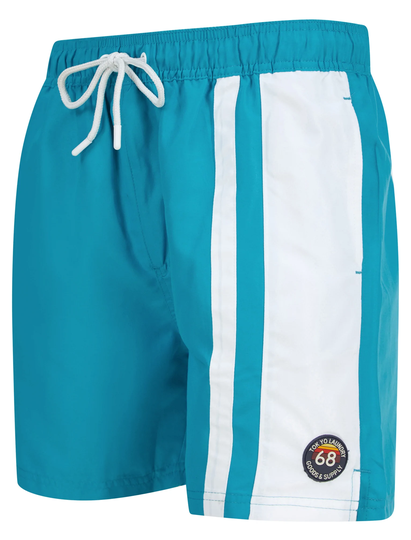 Swim Shorts Tillamook Striped Swim Shorts in Caribbean Sea - Tokyo Laundry / S - Tokyo Laundry