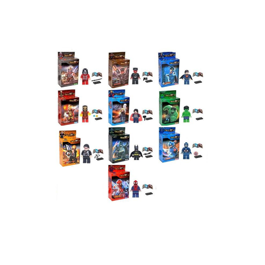 10PCS Avengers Superhero Batman Iron Man Thor Spider-Man Hulk Minifigure Aassembled Building Blocks LEGO compatible with Box Best Gift for Kids