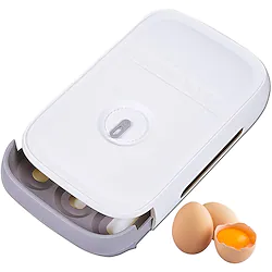 Household Egg Storage Boxes Portable Drawer Type Stackable 18-21 Eggs Container Egg Tray Kitchen Food Arrangement Rack Refrigerator Rolling Drawer Egg Fresh-Keeping Box Lightinthebox