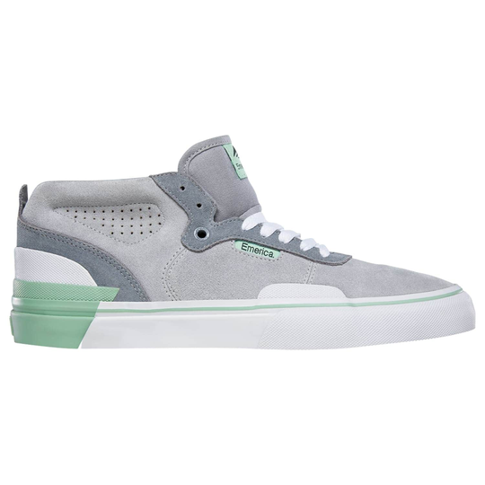 Emerica Pillar Mid Top Skate Shoes - Grey/White/Green