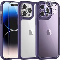 [5 in 1]Phone Case For Apple iPhone 14 Pro Max Plus with 2 Pack Screen Protector 2 Pack Camera Lens Protector Scratch Resistant Drop Bumper Frame Lightinthebox