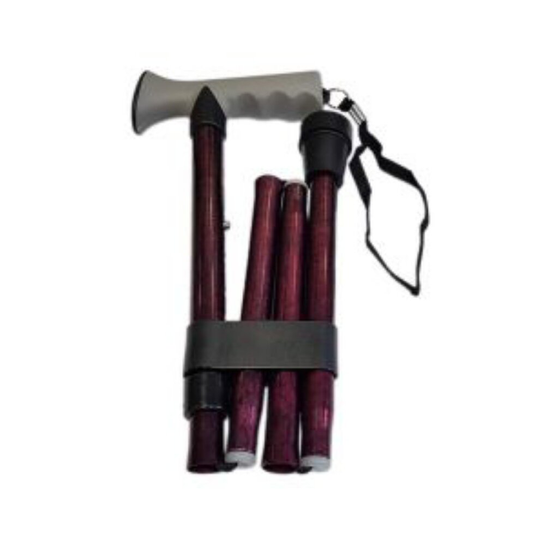 Life Healthcare walking stick gel grip red crackle