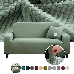 Sofa Cover Slipcover Jacquard Elastic Sectional Couch Armchair Loveseat 4 or 4 or 3 Seater L Shape White Grey Black Plain Solid Color Soft Durable Washable Lightinthebox