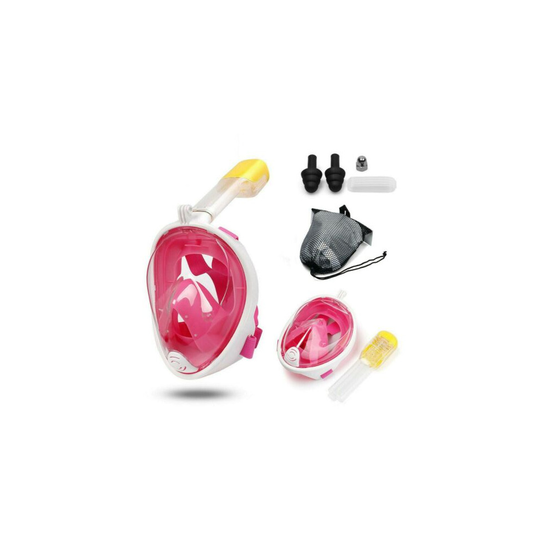 (Pink, S/M) Snorkeling Mask Scuba Snorkeled Mask Anti-fog Swim