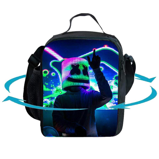 (3#MarshMello) Kids MarshMello Lunch Bag School Picnic Lunchbox
