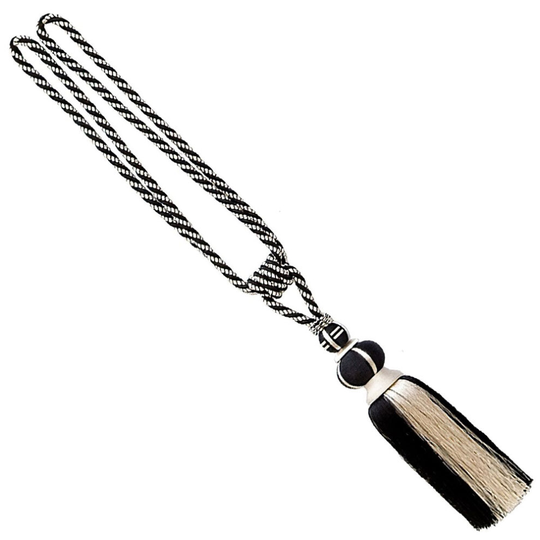 (Black/Ivory) Scatter Box Madison Curtain Tie Back