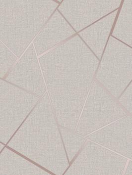 Fine Décor Fine Decor Quartz Fractal Rose Gold Glitter Wallpaper