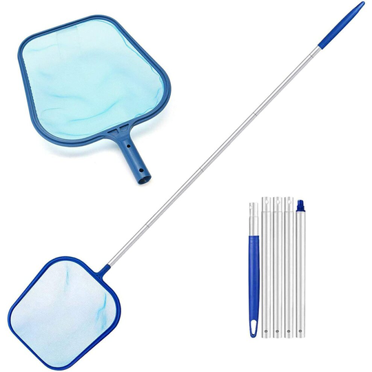 Swimming Pool Net, Pool Leaf Skimmer Pool Skimmer Heavy Duty Pool Skimmer Fine Mesh Net Leaf Skimmer with Telescopic Handle for Spas,Swimmin
