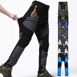 Men's Cargo Pants Hiking Pants Work Pants Trousers Safari Outdoor Pants Water Resistant Windproof Quick Dry Stretch 3 Zipper Pocket Elastic Waist Bottoms Black Khaki Army Green Climbing Lightinthebox