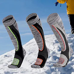 Men's Hiking Socks Ski Socks Sports Socks Winter Outdoor Windproof Warm Breathable Quick Dry Socks Cotton Polyester Black Red Light Grey for Hunting Ski / Snowboard Fishing Lightinthebox