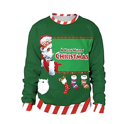 Santa Suit Santa Claus Cosplay Costume Ugly Christmas Sweater / Sweatshirt Women's Special Christmas Christmas Carnival Masquerade Adults' Party Christmas Polyester Fabric Top Lightinthebox