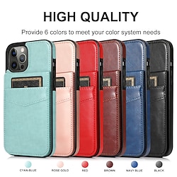 Phone Case For Apple Wallet Card iPhone 14 Pro Max 13 12 11 Pro Max Mini X XR XS 8 7 Plus Card Holder Slots Kickstand Shockproof Solid Colored PU Leather Lightinthebox