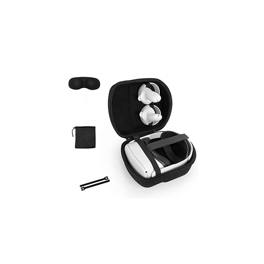 Travel Case for Oculus Quest & Quest 2 & Elite Strap, Hard EVA Carrying Case Storage Box for Oculus Quest Headset and Controllers (Black)