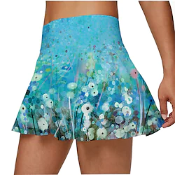 Women's Running Shorts Side Pockets 3D Print High Waist Shorts Athletic Athleisure Breathable Quick Dry Moisture Wicking Fitness Gym Workout Running Sportswear Activewear Floral Green Yellow Light Lightinthebox
