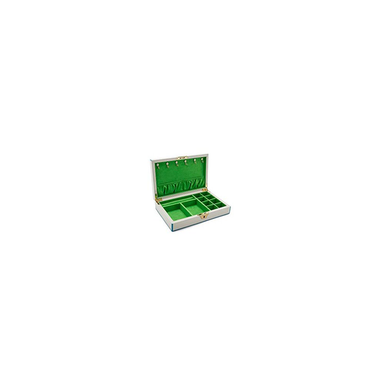 Jonathan Adler Lacquer Jewelry Box, White/Blue/Green