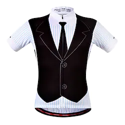 Men's Cycling Jersey Short Sleeve Bike Jersey Top with 3 Rear Pockets Mountain Bike MTB Road Bike Cycling Breathable Quick Dry Reflective Strips Back Pocket Blue Black Suit T-Shirt Polyester Sports Lightinthebox