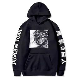 Inspired by Attack on Titan The Founding Titan Wings of Freedom Levi·Ackerman Cartoon Manga Back To School Anime Harajuku Graphic Kawaii Hoodie For Unisex All Couple's Adults' Hot Stamping Polyster Lightinthebox