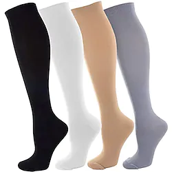 4 Pairs Copper Compression Socks for Women Men Circulation 15-20 mmHg - Best Support for Nurses, Running Lightinthebox