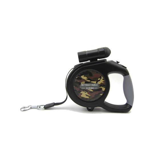 (Camouflage green) Pet automatic retractable leash 8m range | 50 kg dog traction with flashlight