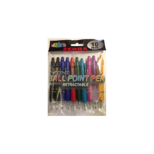 Zebra Pen 2039 Z-Grip Mini Ballpoint - Assorted 10 Pack