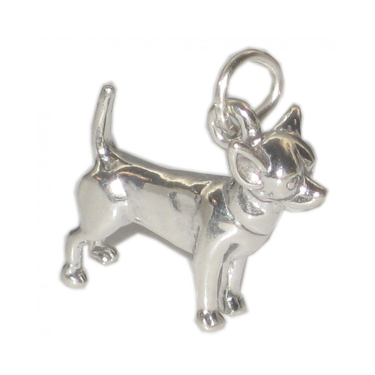 Chihuahua dog sterling silver charm .925 x 1 Chihuahuas dogs charms