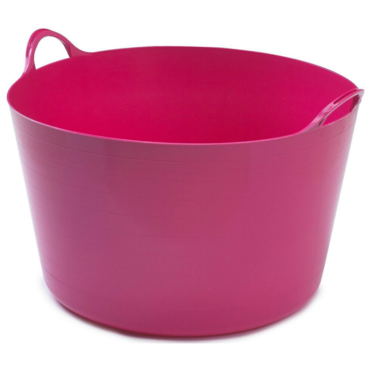 (39 Litre) Flexible Plastic Flexi Tub Bucket Storage Log Basket Box & Handles Very Sturdy