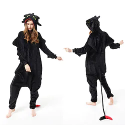 Kid's Adults' Kigurumi Pajamas Wolf Character Onesie Pajamas Flannel Fabric Cosplay For Men and Women Boys and Girls Carnival Animal Sleepwear Cartoon Festival / Holiday Costumes / Leotard / Onesie Lightinthebox