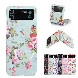 Phone Case For Samsung Galaxy Flip Z Flip 4 Z Flip 3 Bumper Frame Flip Full Body Protective Flower TPU Lightinthebox