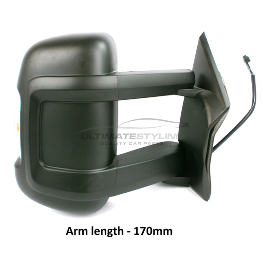 Fiat Ducato Mk4 Van 5/2014-> Electric Long Arm Wing Door Mirror Drivers Side O/S