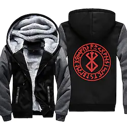 Inspired by Berserk Guts Hoodie Outerwear Sherpa Jacket Anime Graphic Outerwear For Men's Women's Unisex Adults' Hot Stamping 100% Polyester Casual Daily Lightinthebox