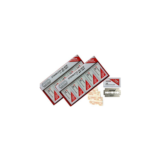 Dorco Double Edge Razor platinum stainless Blades Red ST 301- Stainless (2 Boxes = 200 Blades)