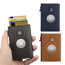 Leather Card Holder Automatic Bullet Card Holder Location Tracker Multifunctional RFID Wallet Aluminum Box Wallet Clip Card Holder Lightinthebox