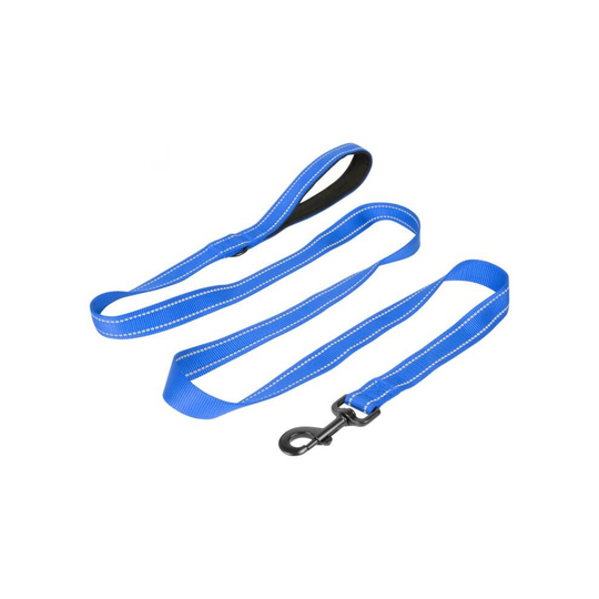 (Blue) Reflective Dog and Puppy Lead 1m 1.8m Black Blue Red Leash with Padded Handle