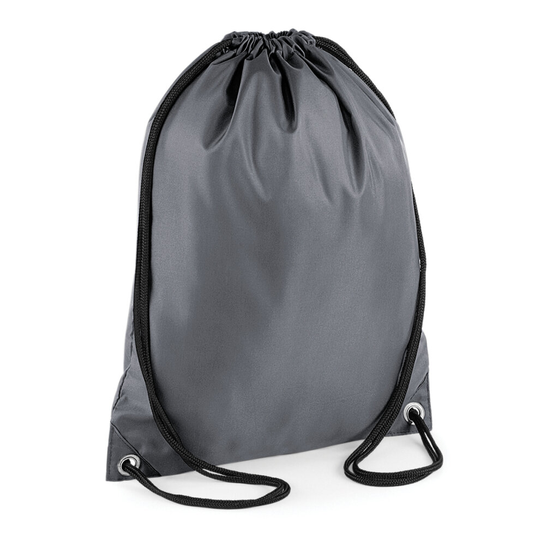 (Graphite Grey) BagBase Budget Plain Gymsac PE Swimming Sports Football Gym Kit Drawstring Bag