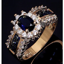Ring Christmas Gold-Red Gold / Blue Alloy Stylish 1pc AAA Cubic Zirconia / Women's / Wedding / Gift / Daily Lightinthebox