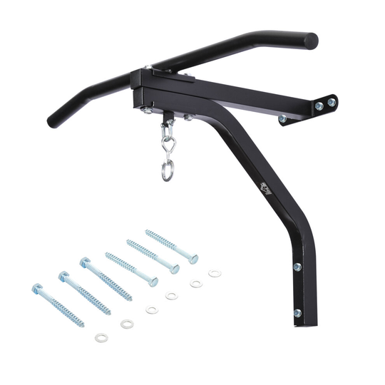 HOMCOM Punching Bag Hanger Wall Mount Chain Swivel Bracket Bar Black