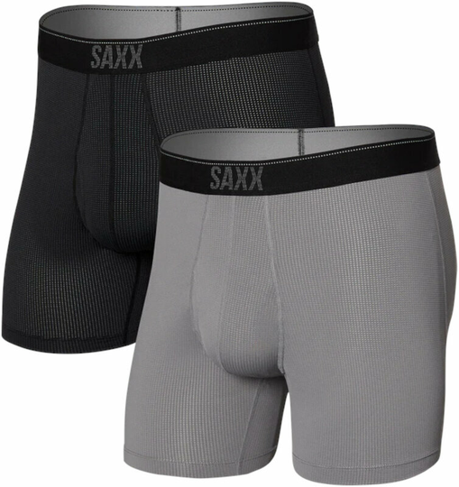 SAXX Quest 2-Pack Boxer Brief Black/Dark Charcoal II L