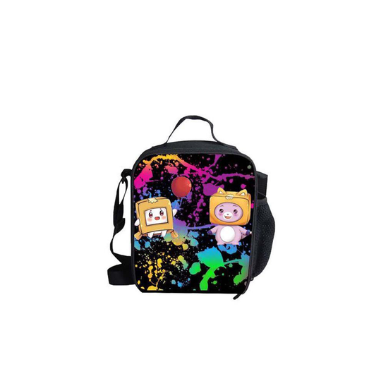 (Red, Meal Bag) Lankybox Backpack 3d Printing Casual School Bags For Teenage Girls Pencil Boxes