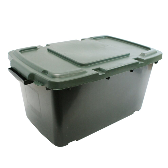 Coral 44 Litre Black Outdoor Recycling/Storage Box & Green Lid (44L)
