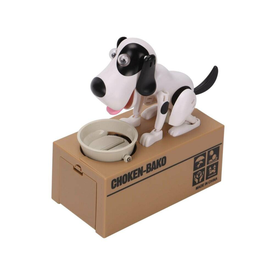 (Black and white) Puppy Bank Coin Money Saving Box Cash Storage Fund