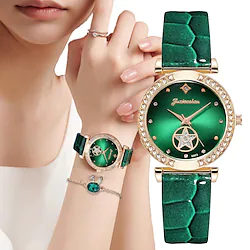 Fashion Women Watches Luxury Diamond Studded Quartz Watch Ladies Leather Bracelet Wristwatches Lightinthebox