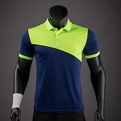 Men's Polo Shirt Golf Shirt Color Block Turndown Black Blue Orange Red Navy Blue Outdoor Street Short Sleeve Button-Down Clothing Apparel Sports Casual Comfortable Lightinthebox