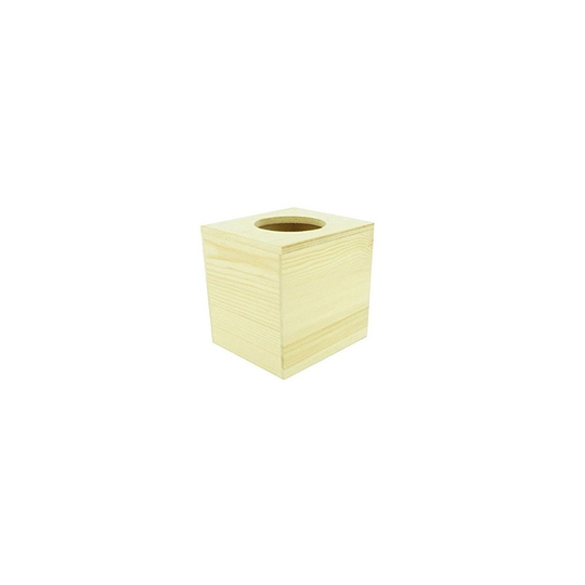 Artemio 14 x 13 x 13 cm Square Wooden Tissue Box, Beige