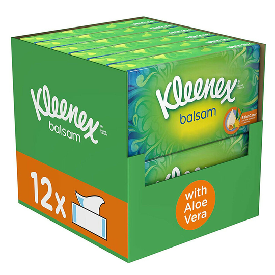 (Balsam - 12 Boxes) Kleenex Facial Tissues, 12 Boxes