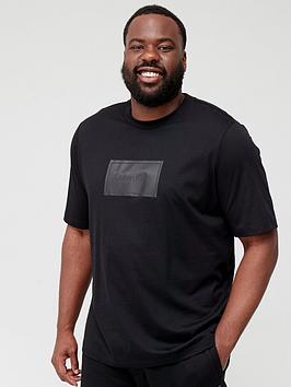 Calvin Klein Big &Amp; Tall Text Logo Box Comfort T-Shirt - Black