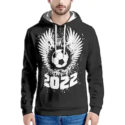 Inspired by World Cup Qatar 2022 Football Soccer Hoodie Cartoon Manga Anime Classic Street Style Hoodie For Men's Women's Unisex Adults' 3D Print 100% Polyester Lightinthebox