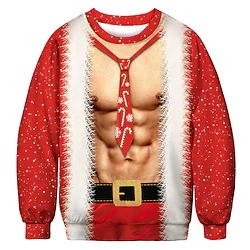 Inspired by Christmas Santa Claus Sweatshirt Anime Graphic Top For Men's Women's Unisex Adults' 3D Print 100% Polyester Lightinthebox