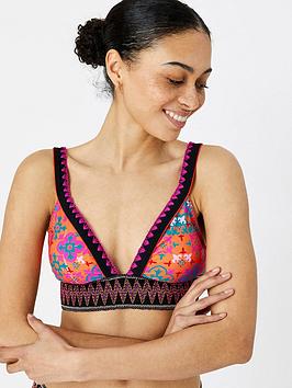 Accessorize Heatwave Tile Elastic Bikini Top - Multi