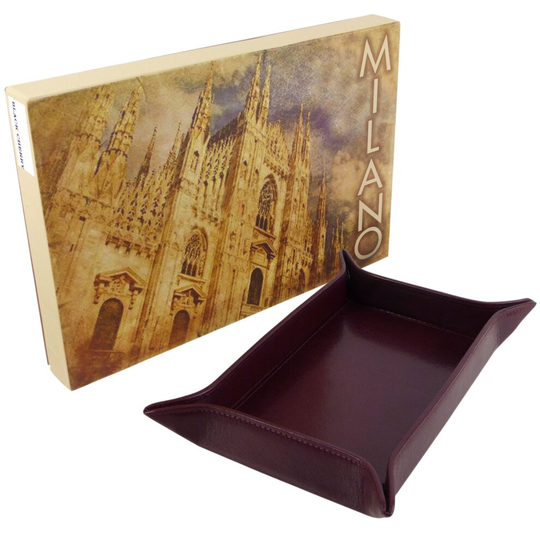 Mens Quality Leather Change Coin Tray with Poppers Fold-able Gift Boxed by Milano