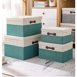 Fabric Folding Storage Box Household Wardrobe Quilt Finishing Box With Lid Large Storage Basket Car Drawer Type Storage Box Lightinthebox